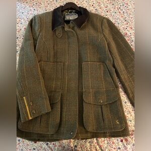 British Joules Wool Tweed Field Jacket Coat Fox Button UK 18 US 14 Excellent